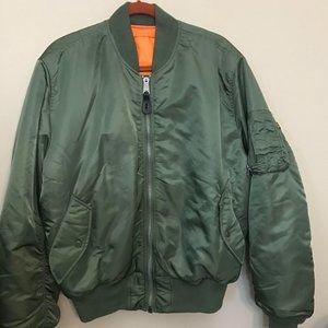 Alpha Industries Green Army Bomber Jacket Large